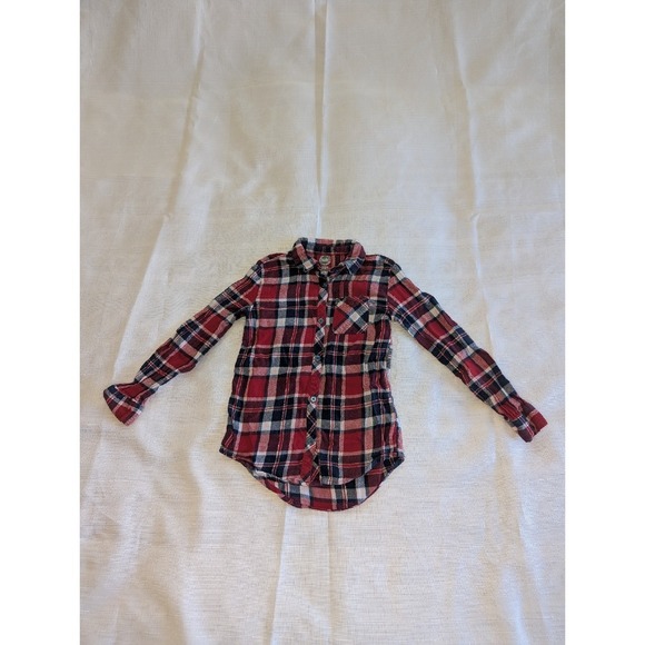 Wonder Nation Girls Plaid Long Sleeve‎ Button Up Shirt - Picture 1 of 7